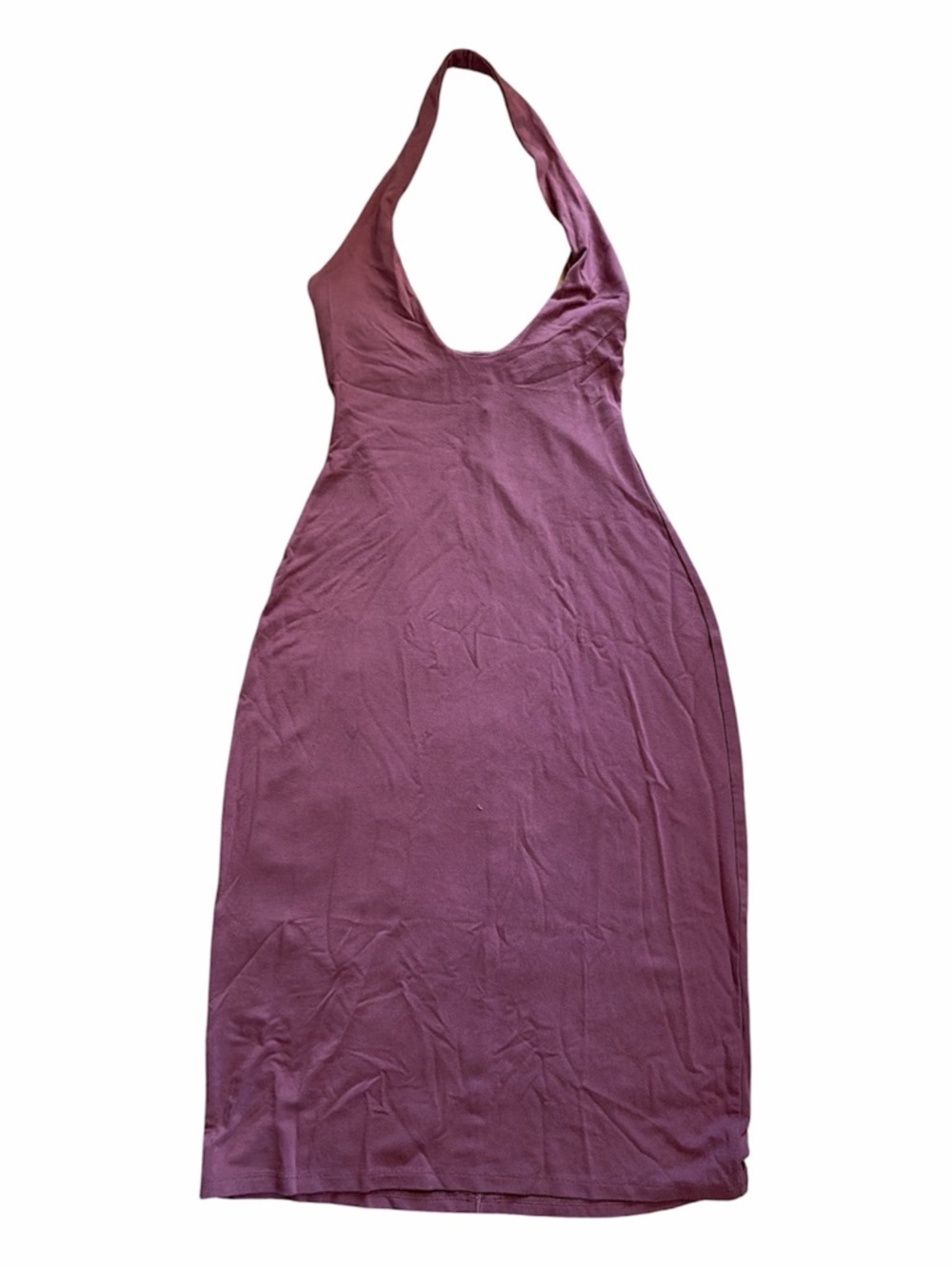 SKIMS One-Shoulder Midi Dress in Mauve Plum